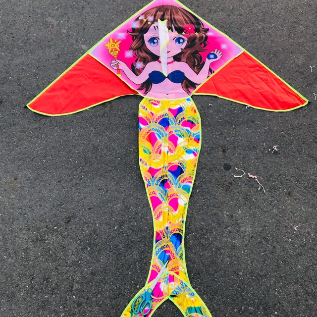 [HCM]COMBO 1 TẶNG 1 - Diều NÀNG TIÊN CÁ + Tặng tay cầm thả diều lớn 150m dây  - ẢNH THẬT