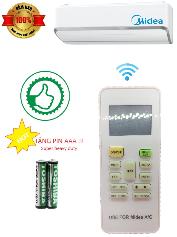 Remote điều khiển điều hòa media hàng mới 100% tặng kèm pin