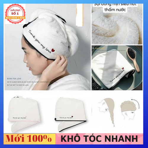 Khăn Quấn Tóc Nhanh, Khăn Trùm Đầu, Khăn Ủ Tóc Siêu Thấm Hút Nước, Khô Tóc Siêu Thấm Hút Sau Khi Tắm Cho Chị Em Tiện Dụng