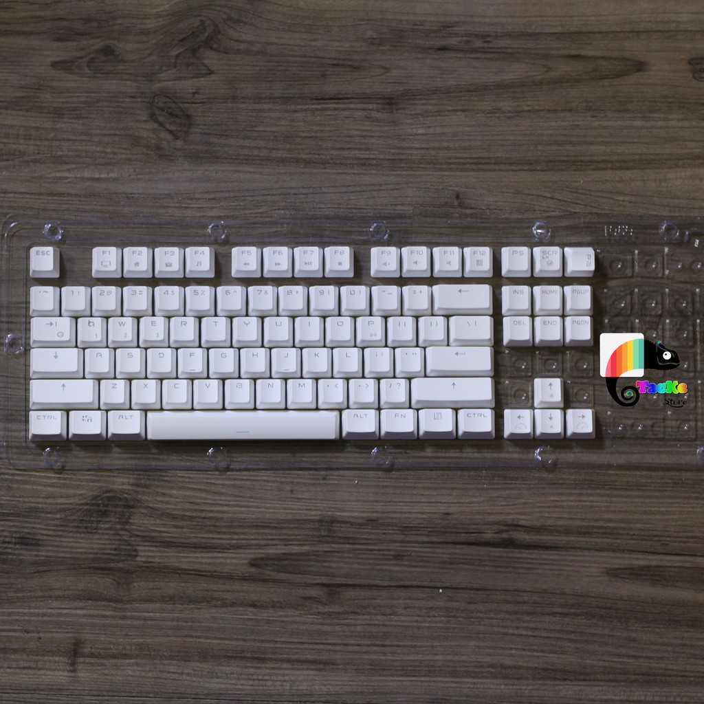 Set Keycap 87 Phím ABS Double Shot xuyên led, màu trắng, Dành cho bàn phím cơ I Set keycap 87 keys White Color