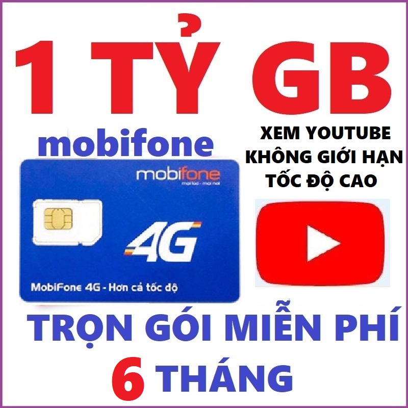 ( 1 TỶ GB DATA INTERNET ) Sim 4G Trọn Gói 1 Năm Mobifone Không Giới Hạn Dụng Lượng Data - Mua 1 Lần Dùng Cả Năm | MDT255 , MDT250A , 21G12 , 12MDT50  , 12MXH100 , 6MDT150, 12MDT150 , 12CAR80 , 6CAR80 , 6MC150 . FREESHIP - CHƯA KÍCH HOẠT.