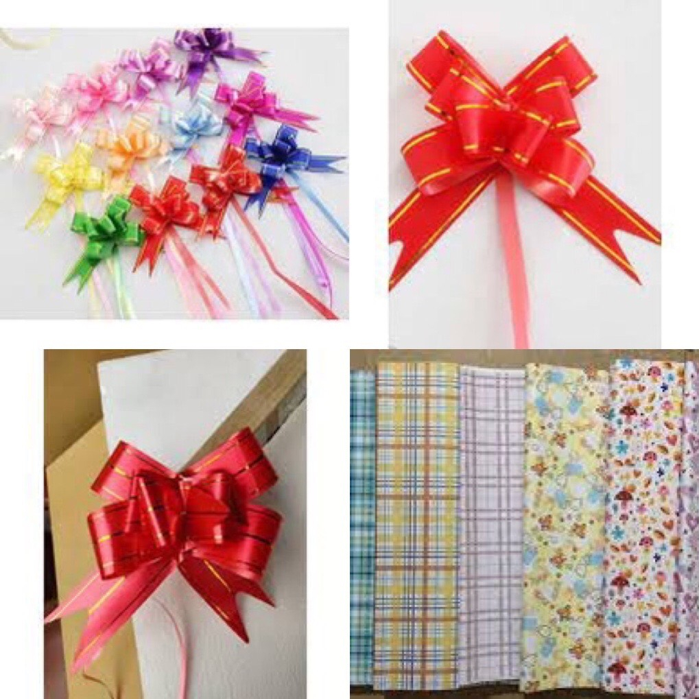 1 tờ giấy gói quà 40x40cm kèm 2 chiếc nơ rút