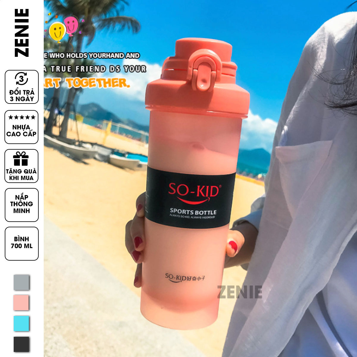 Bình nước tập gym thời trang bình nước nhựa pk17