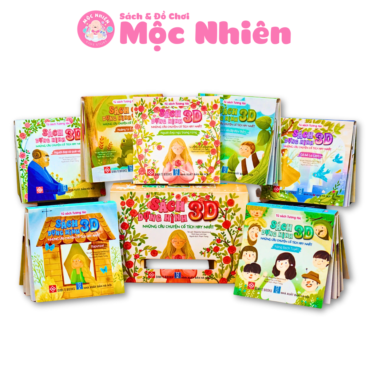 Hộp Sách dựng hình 3D - Những câu chuyện cổ tích hay nhất (7 cuốn) - Đinh Tị Books