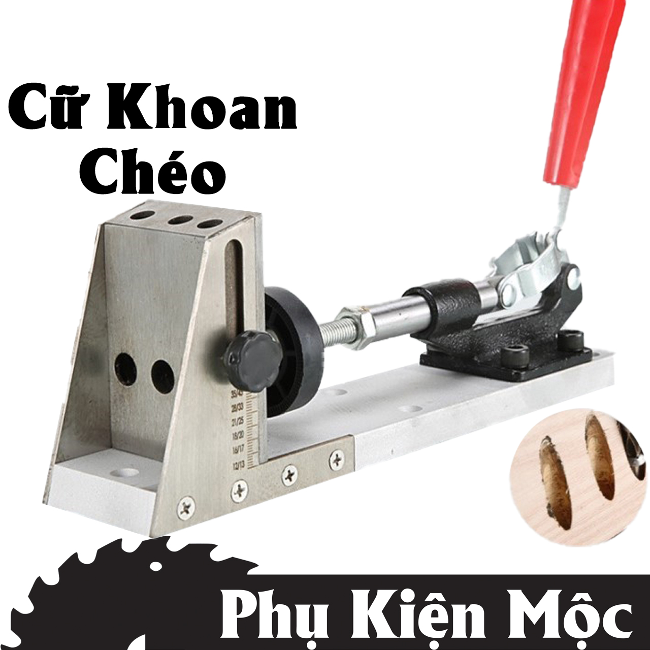 Bộ cữ khoan chéo 3 lỗ 6 - 8 - 10mm, bộ cữ khoan xiên, khoan gỗ công nghiệp