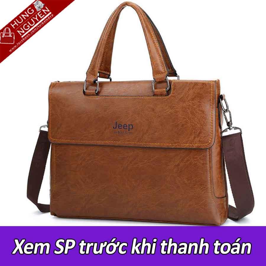 Cặp xách da nam Jeep sang trọng đựng Laptop 14 inch