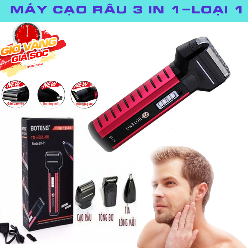 Máy Cạo Râu, Máy Tỉa Râu, Máy Cạo Râu Tốt, Máy Cạo Râu Cao Cấp-Máy cạo râu đa năng 3 trong 1; Sử dụng pin sạc; Lưỡi dao rất an toàn, không bị hoen gỉ. GIẢM GIÁ SỐC CHO 10 KHÁCH ĐẦU TIÊN-BH 1 ĐỔI 1.