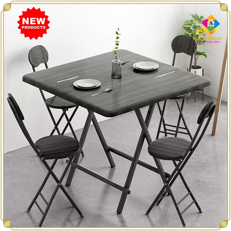 Bàn ăn gỗ gấp gọn thông minh, bàn uống trà cafe chất liệu gỗ, khung thép cao cấp chắc chắn nhiều kích thước