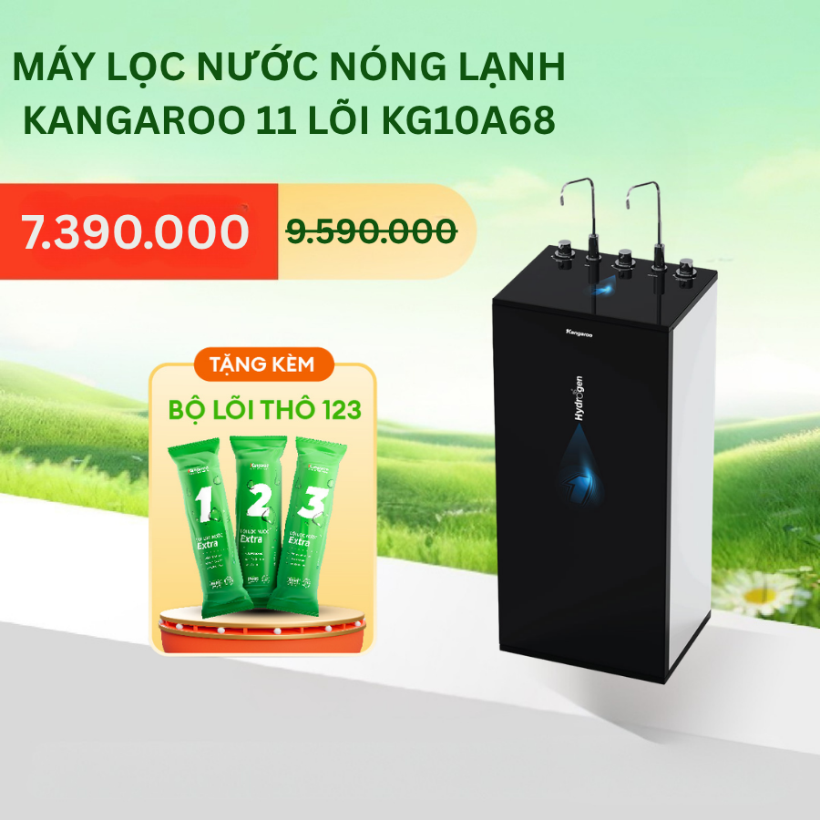 [LẮP ĐẶT MIỄN PHÍ] Máy lọc nước Kangaroo Hydrogen nóng lạnh 9 lõi KG100ESGHC9