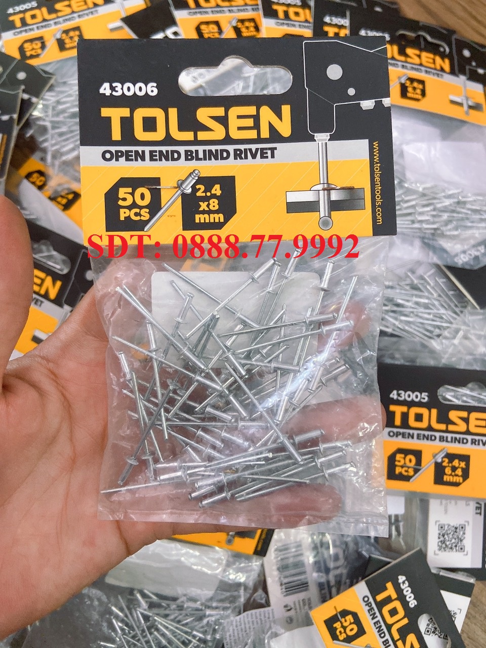 Bọc 50 đinh rive 2.4x6.4mm tolsen 43005