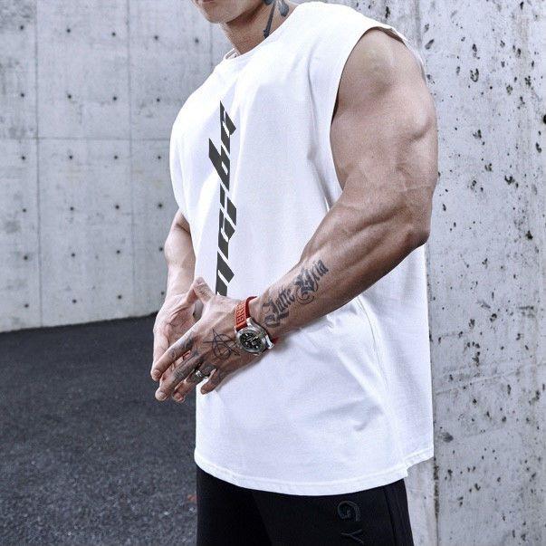 Popular logo sleeveless tank top fitness quick-drying vest male summer training run loose new ins campaign T-shirt clothes