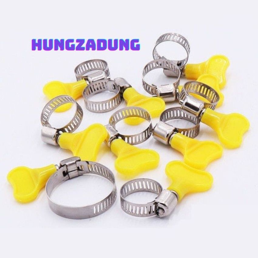 Đai siết inox cổ dê đai siết ổng nước cổ dê dây ga bằng inox có tay vặn bằng nhựa hungzadung