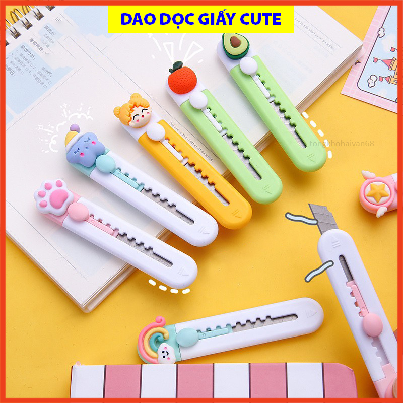 Dao Rọc giấy mini cute tiện lợi hình ngộ nghĩnh, dao dọc giấy mini dễ thương