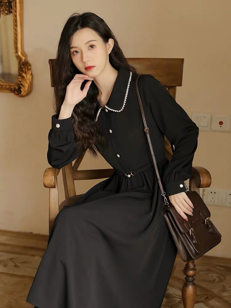 [HCM]ĐẦM XÒE NỮ PHỐI THẮT EO CỔ SƠ MI THANH LỊCH QUÝ TỘC SKR