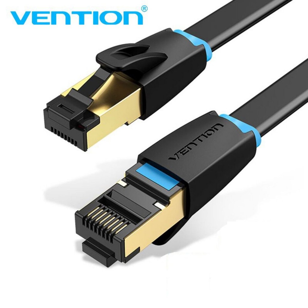 Lan cable - Dây cáp mạng Cat8 Ethernet Cable RJ45, dẹt, tốc độ cao 2000Mhz 40Gbps Vention, dài 1m đến 5m IKCB - BEN