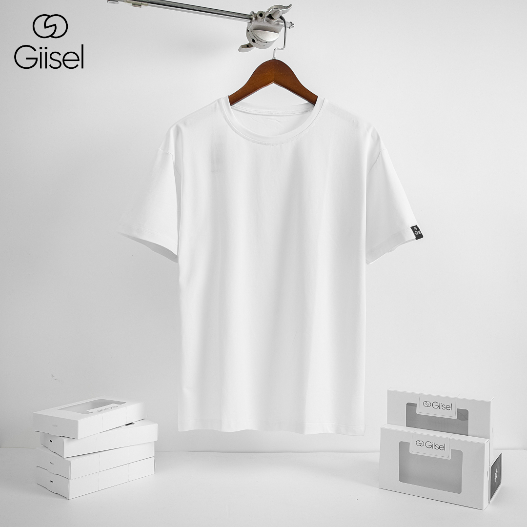 Áo thun nam nữ cotton co giãn unisex Giisel phông trơn basic tee  tay lỡ oversize form rộng 10 màu