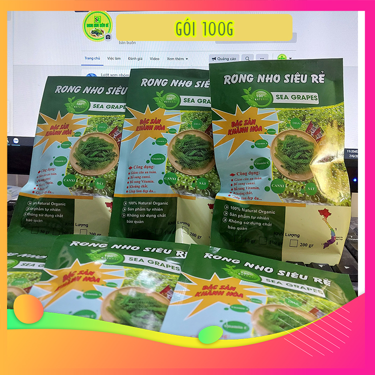 Rong nho tách nước khánh hòa nở ra tươi 300g