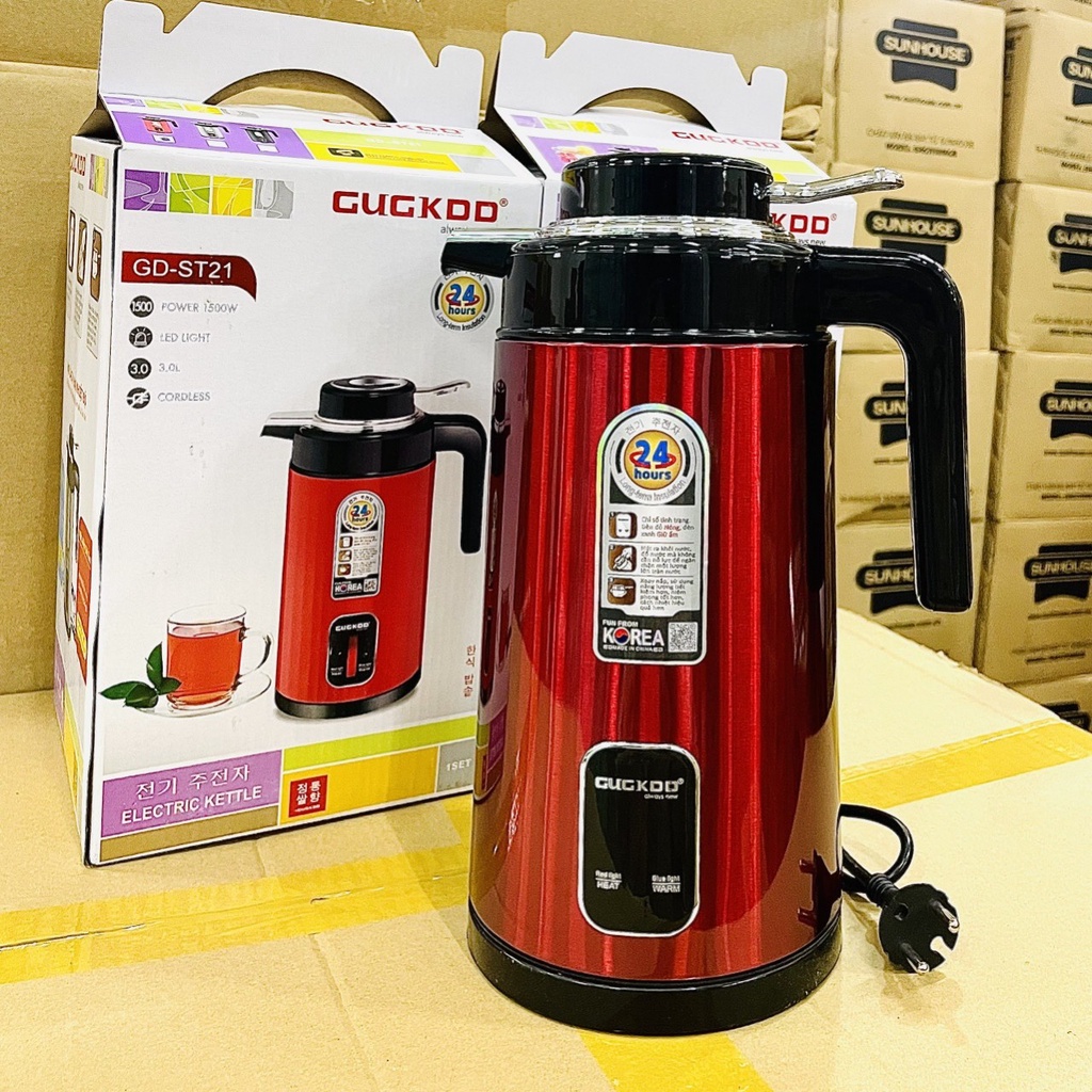 [BẢO HÀNH 12 THÁNG] Ấm siêu tốc CUCKOO ST21 1500w, phích đun nước 2 trong 1 ủ nóng đun nước siêu tốc cao cấp dung tích 2L, Bình đun nước siêu tốc dung tích lớn lõi nox 304 cao cấp
