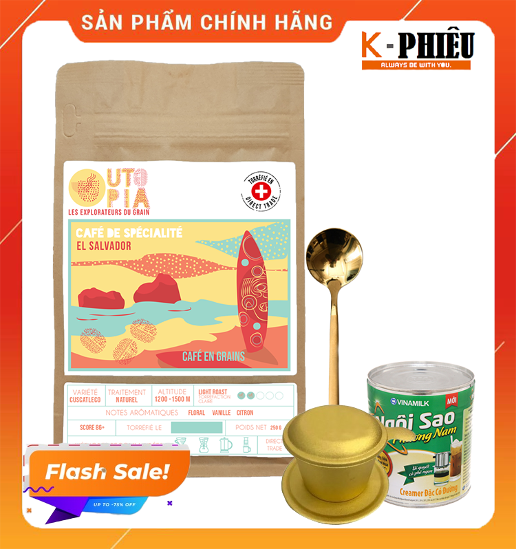 Cà phê rang xay nguyên chất robusta túi 500gr hương vị sudan kprdl-im397 light