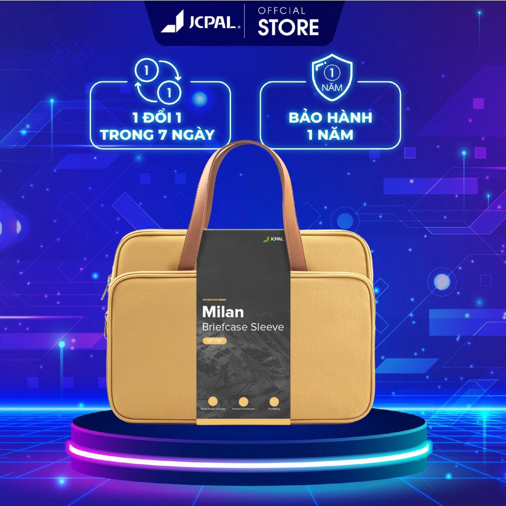 Túi chống sốc laptop/macbook jcpal milan briefcase cao cấp 13/14 inch