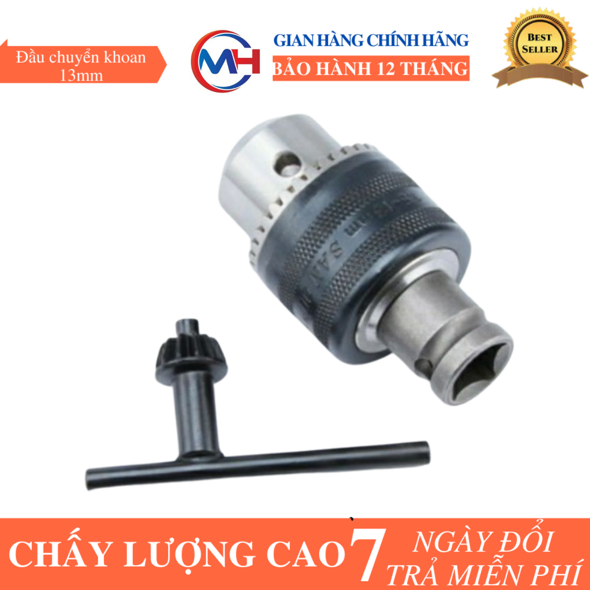 COMBO Bộ chuyển đổi Siết bulong sang máy khoan đầu 13mm sắt