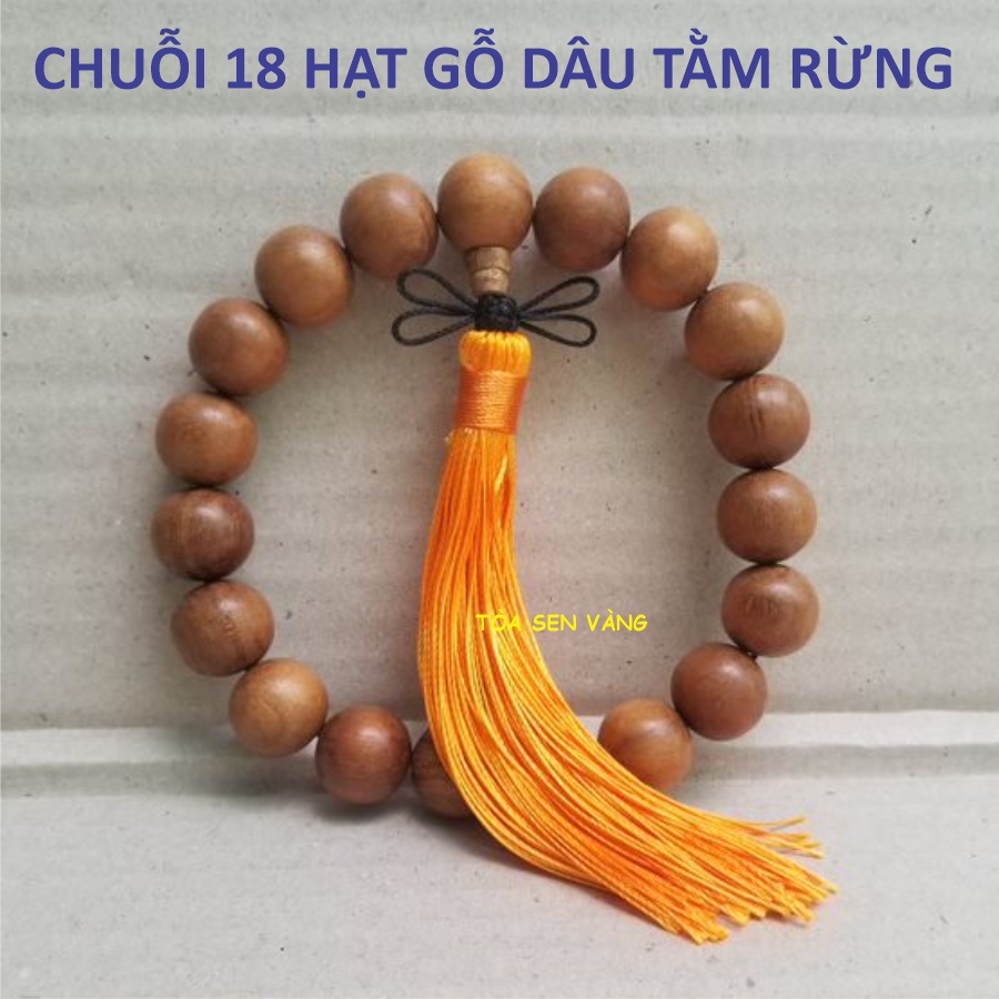 [HCM]Chuỗi hạt niệm Phật  gỗ dâu tằm - Chuỗi 18 Hạt Gỗ Dâu Tằm Rừng