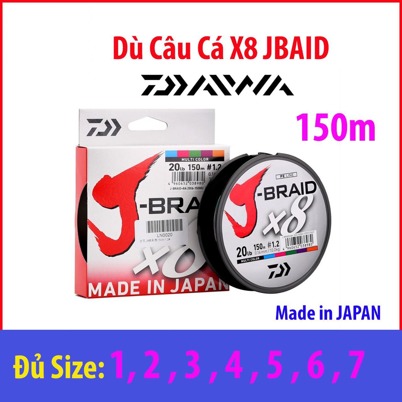 Day du cau ca 7 màu nhật daiwa x8 j-braid 100m... dù câu cá x8, dù câu cá pe, dù câu cá giá rẻ _shimano giá rẻ