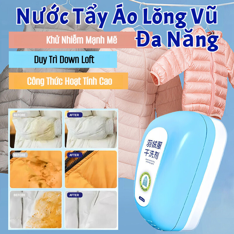 Nước tẩy lông vũ không cần nước/dung dịch vệ sinh áo lông vũ hiệu quả/dễ sử dụng cho mọi đối tượng