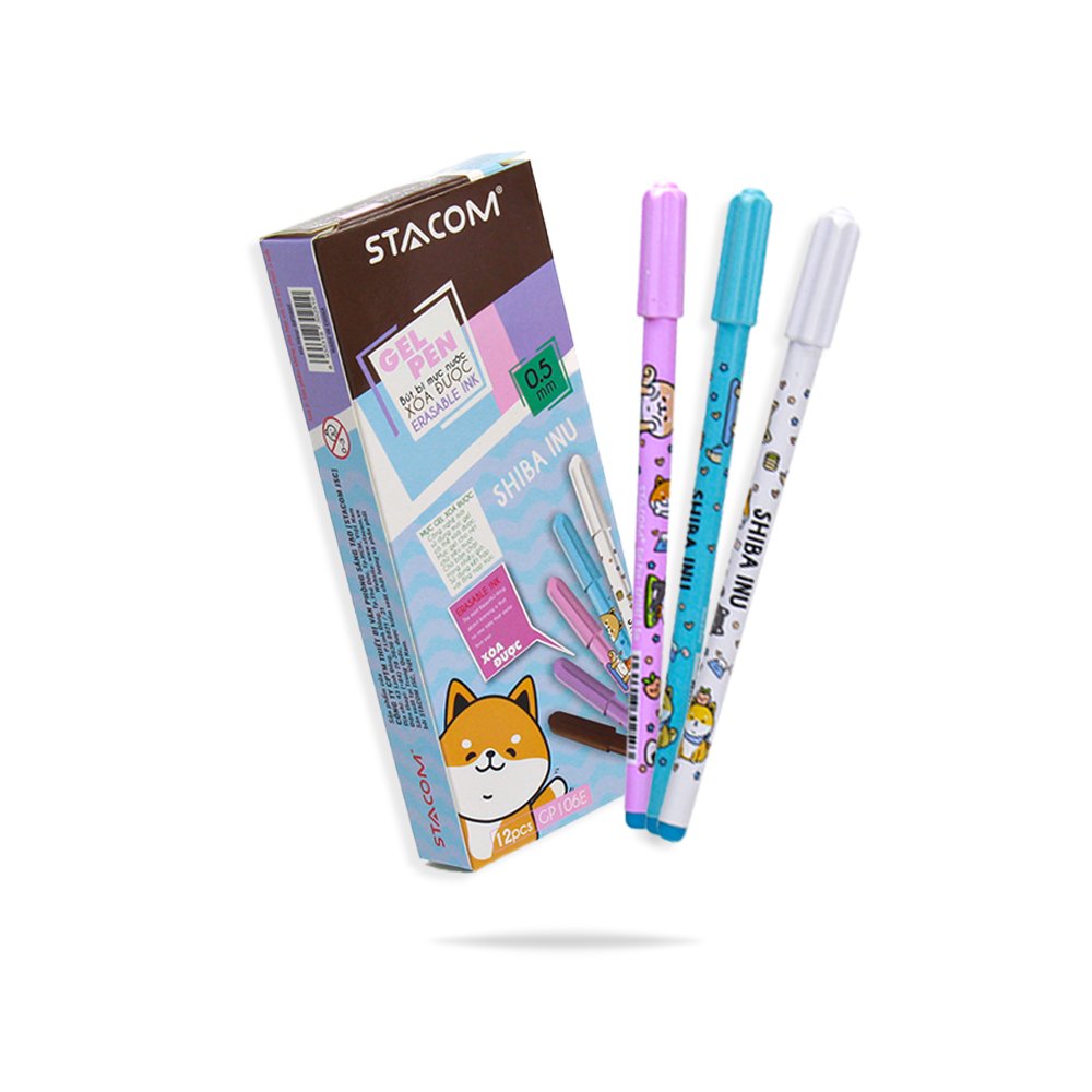 Bút mực gel xóa được đầu 0.5mm nắp đậy stacom - gp106e