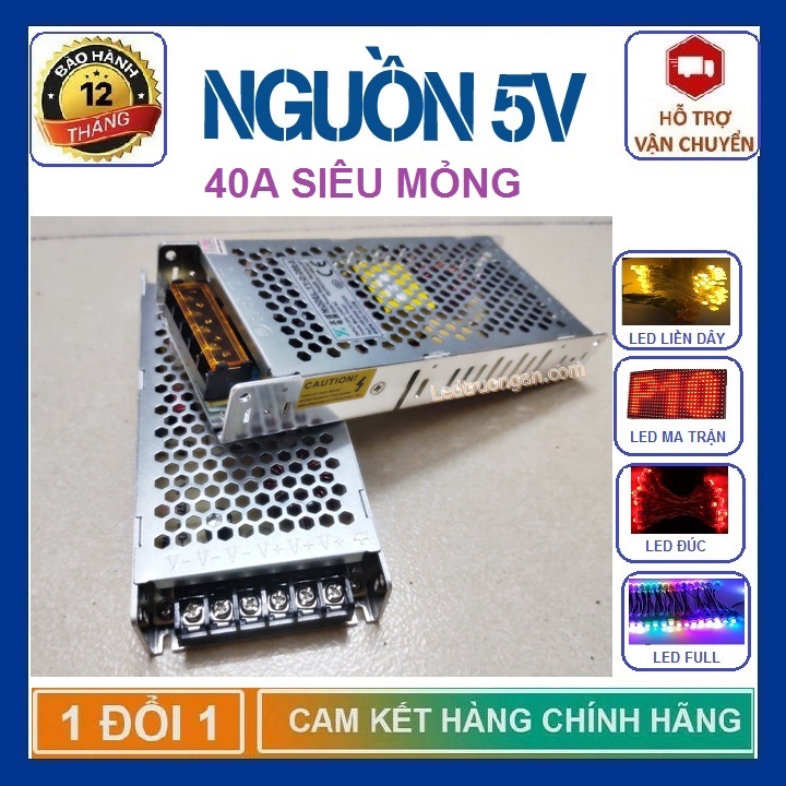 Nguồn tổ ong 5v 40a siêu mỏng yy - nguồn led 5v