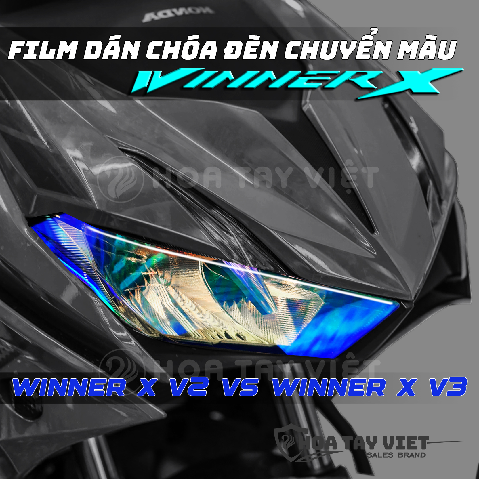 Decal Winner X decal chuyển màu xanh cánh cam cao cấp bảo vệ CHÓA ĐÈN Winner X