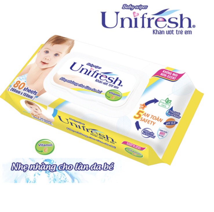 2 bịt khăn ướt unifresh 80 tờ