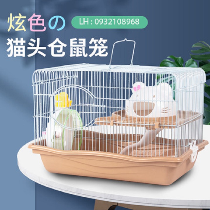 [HOÀN TIỀN 10%]Lồng nuôi chuột Hamster mặt mèo size 36 x 25 x 30cm nhiều màu sắc