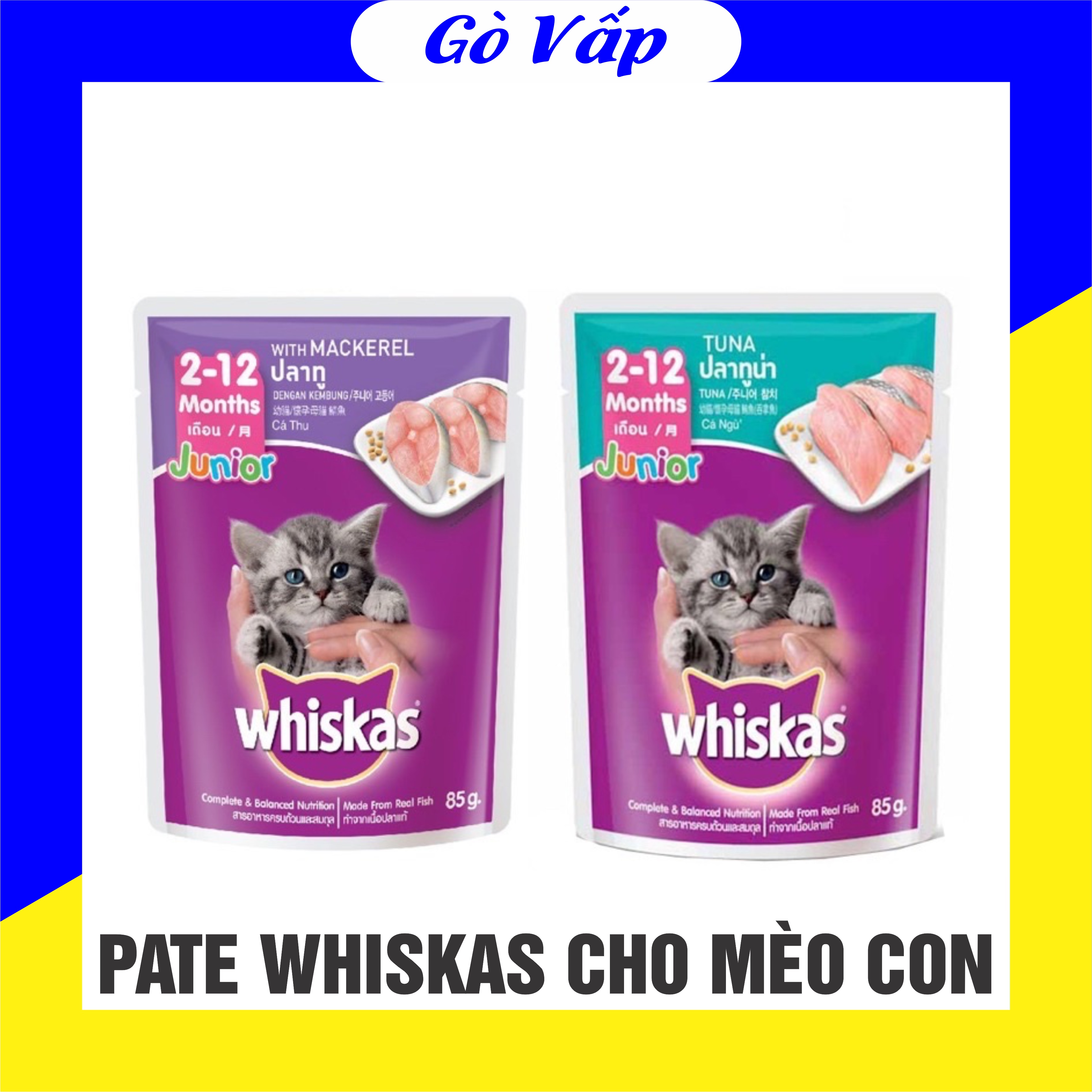 Pate Whiskas Junior - Pate dinh dưỡng cho mèo con