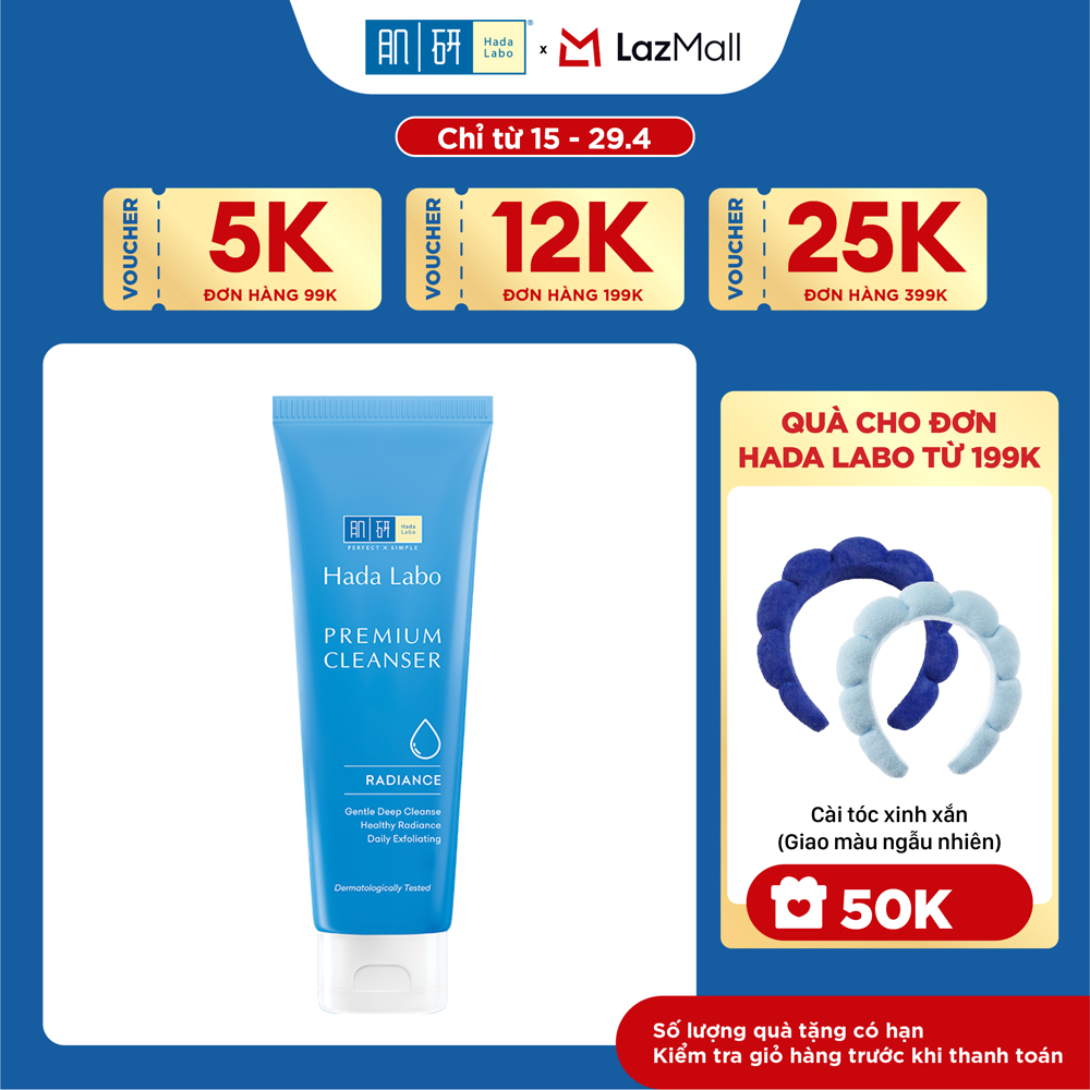 Sữa rửa mặt dưỡng trắng cao cấp Hada Labo Premium Cleanser Radiance 100g
