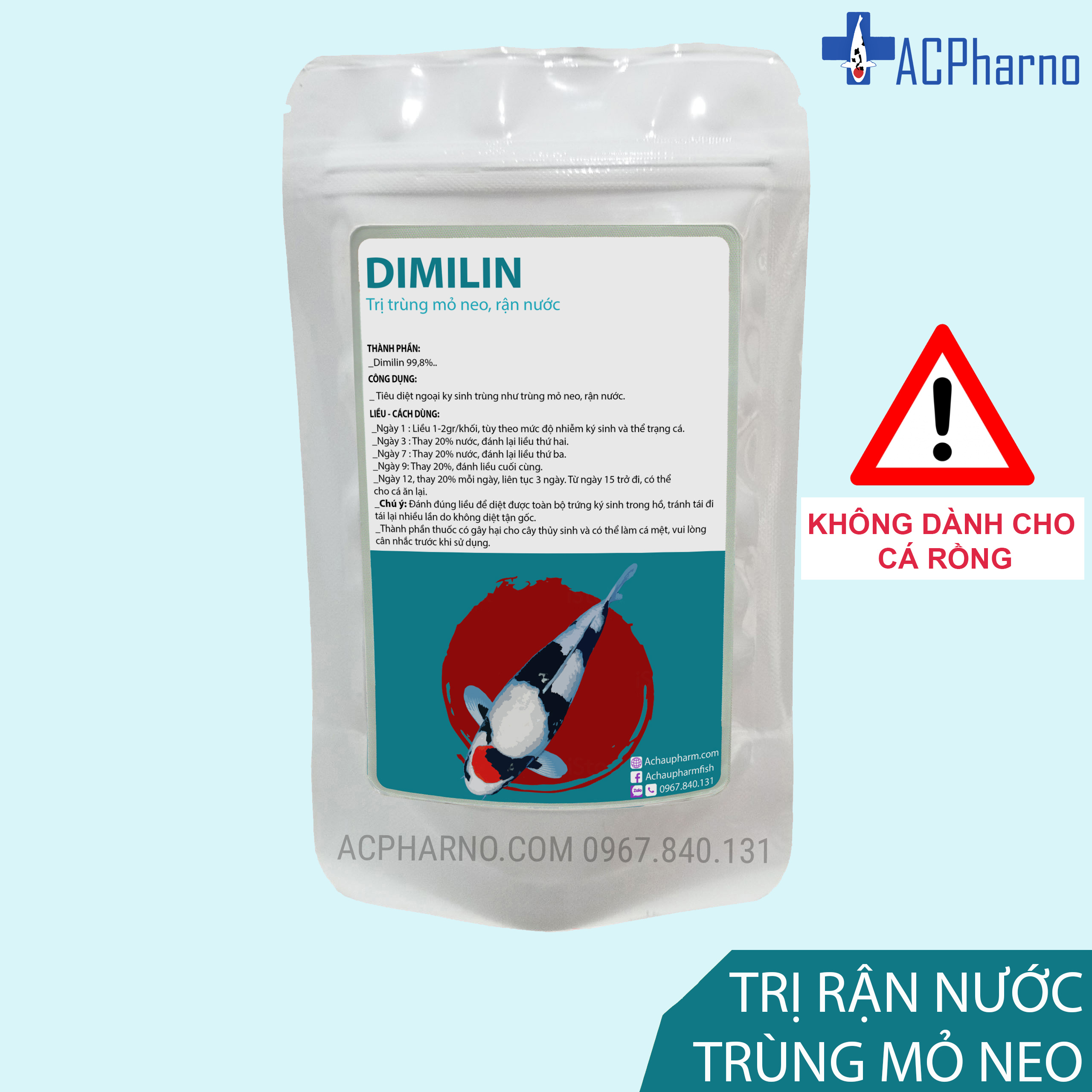 Dimilin 10gr Diệt rận nước, trùng mỏ neo dành cho cá koi, cá vàng, cá cảnh - Thuoc dac Trị, chữa ngoại ký sinh trùng trên cá