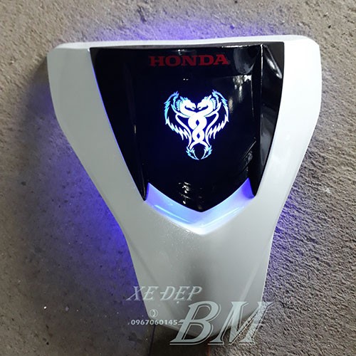 Mặt nạ 2 tầng wave 110 trắng độ led ĐẸP