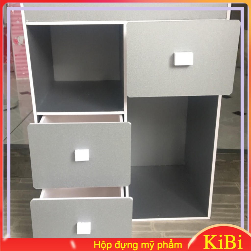 Kệ để mỹ phẩm xám 3 ngăn cao