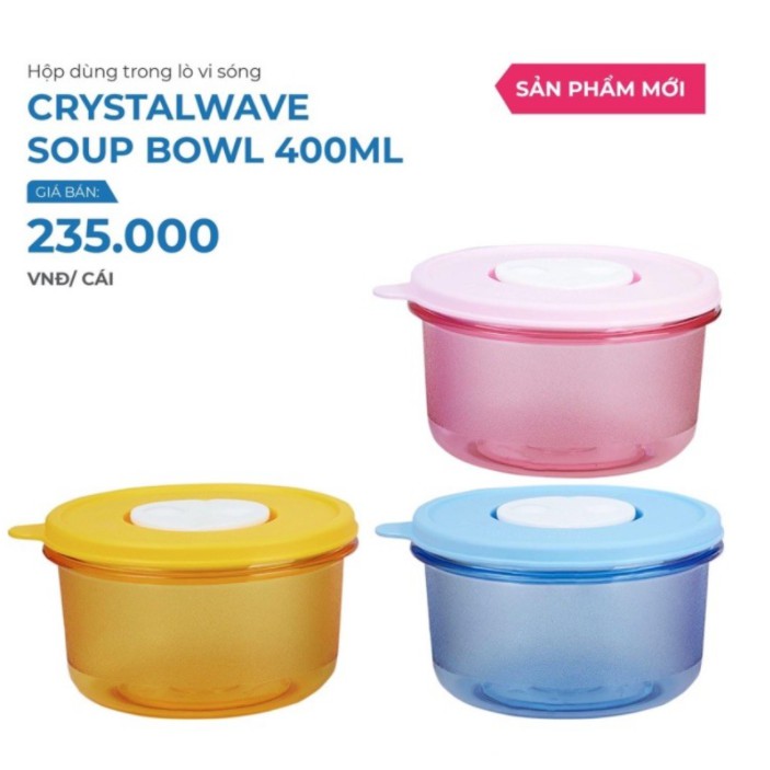 Tupperware Bát quay vi sóng Hộp quay vi sóng Crystalware Soup Bowl