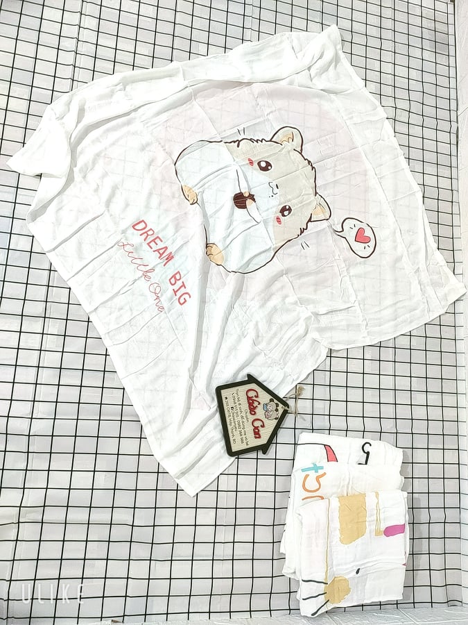Chăn Lụa sợi tre Aden Muslin Swaddle siêu mềm mát cho bé. 110x110 cm