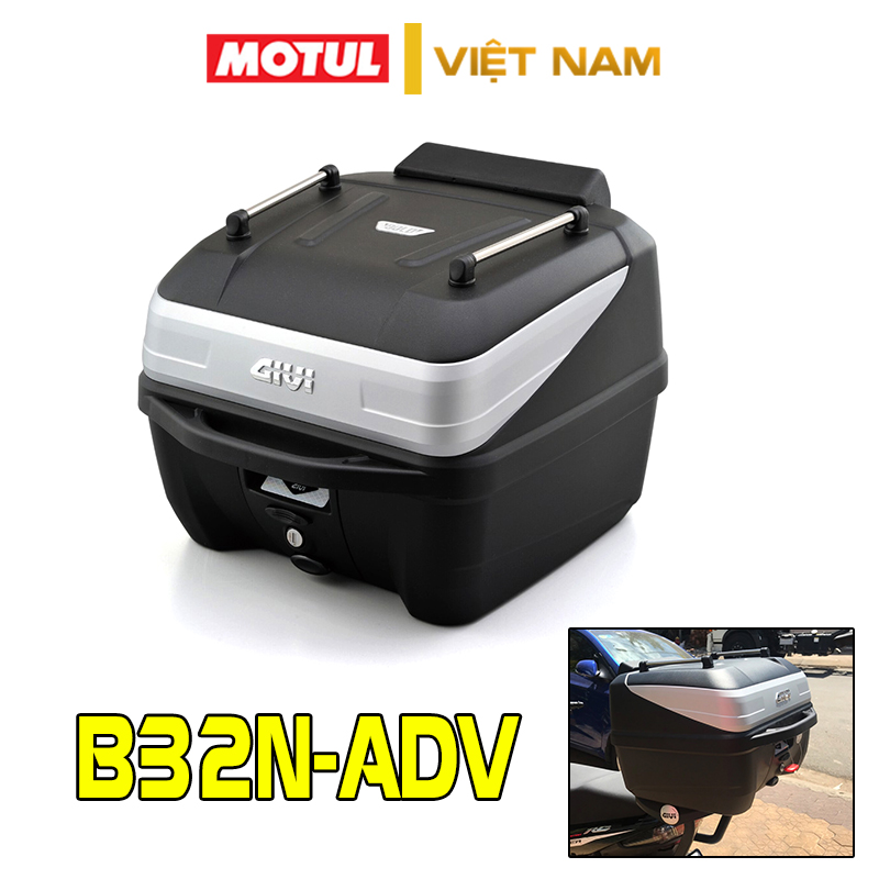 Thùng sau Givi B32N-ADV hệ thống khóa Monolock dung tích 32 lít chính hãng kèm đế gắn thùng Givi MP60N