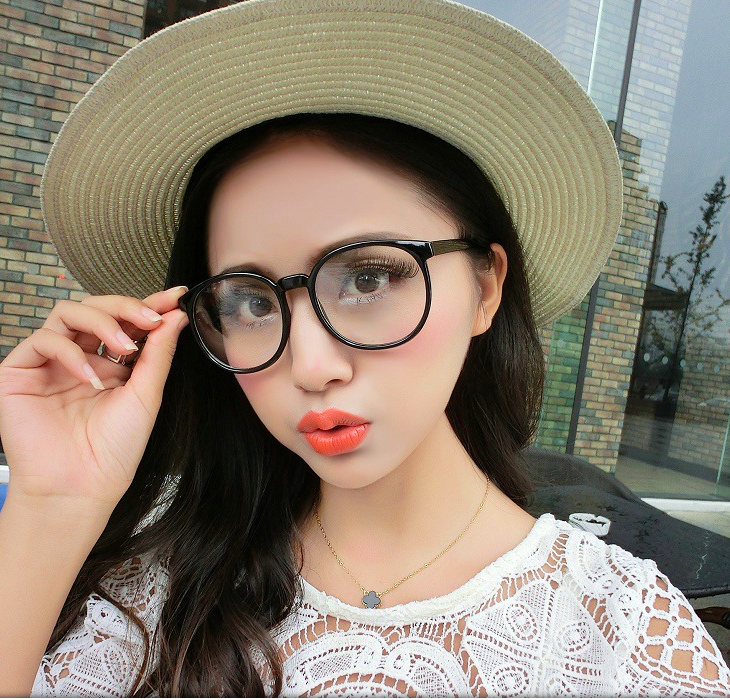 (Video THẬT) - Kính mắt nam nữ - Kính Gọng đen mắt kính trong - Kính học sinh cực Kute - K52