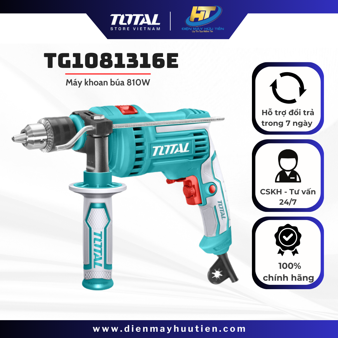 Máy khoan búa total tg1081316e 810w