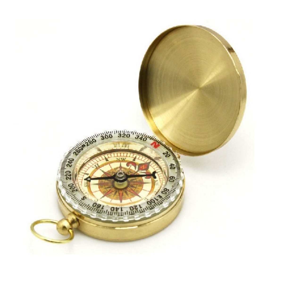 LA BÀN BẰNG ĐỒNG VÀNG BÓNG TRƠN NẤP GẬP NHỎ GỌN. 120