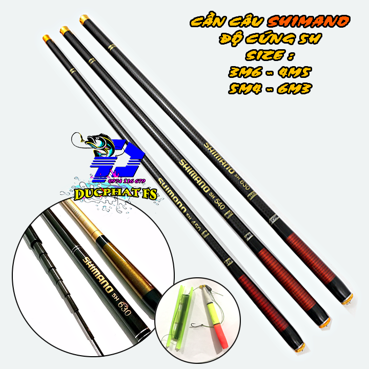 Cần câu tay shimano 5h 6m3 - cần câu đơn 6m3