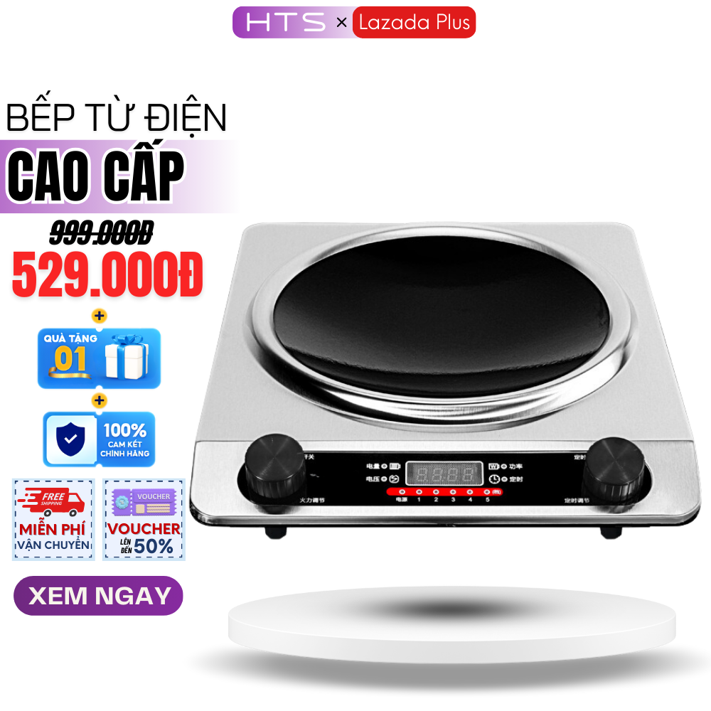 Bếp Từ Đơn - Bếp Điện Từ Mặt Lõm Công Suất 3500W, Tiết Kiệm Điện Có Hẹn Giờ An Toàn Dễ Sử Dụng (Bảo Hành)