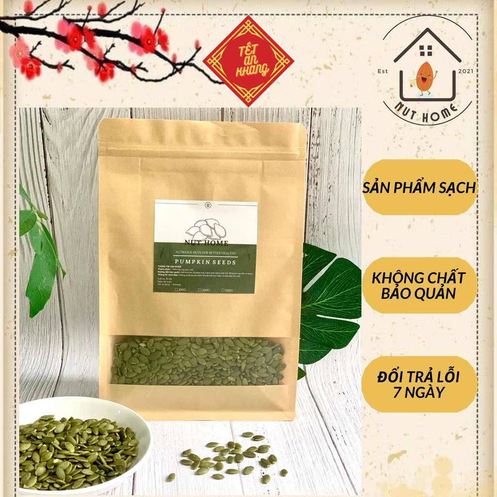 Nhân hạt bí xanh tách vỏ thơm bùi Ấn Độ 500g