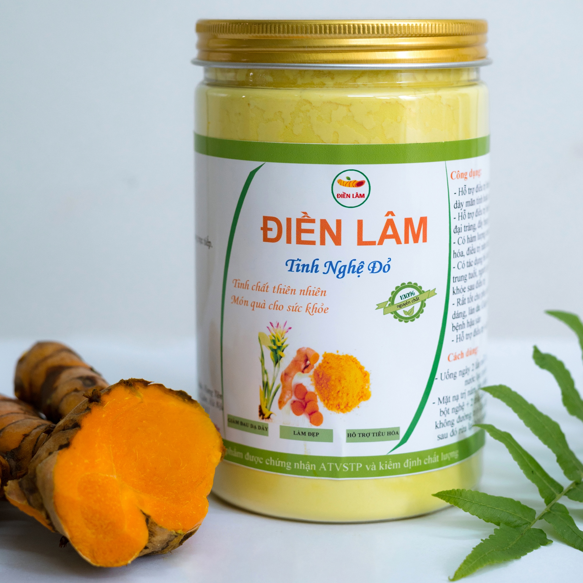 Hộp 200gr[Dùng Thử ] Tinh Nghệ đỏ Điền Lâm [Thương hiệu uy tín,6 năm trên thị trường] đặc biệt phù hợp với người dạ dày, đại tràng, tiêu hóa kém, thừa cầ béo phì, thải độc cơ thể cho phụ nữ sau sinh