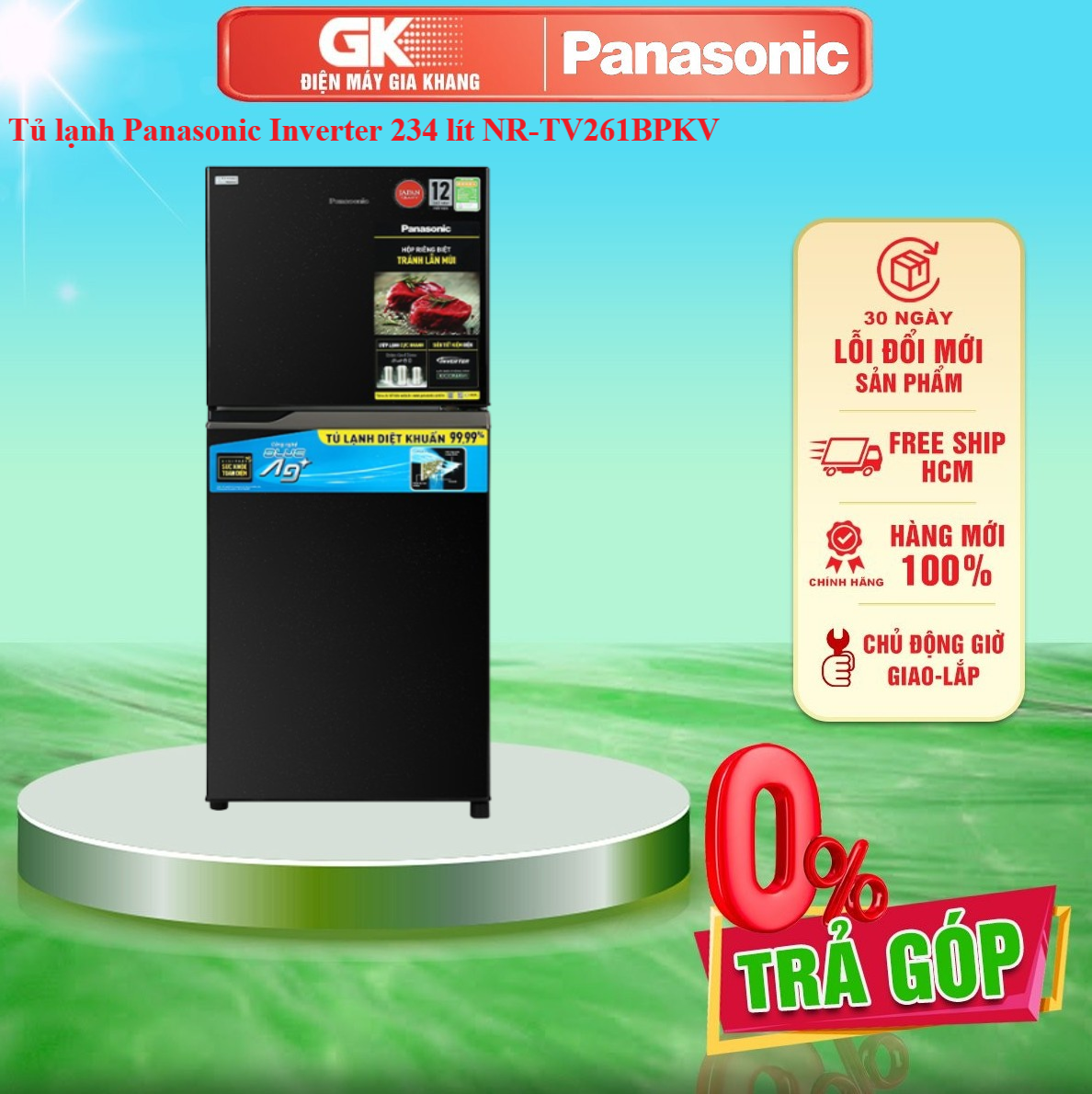 Tủ lạnh Panasonic Inverter 234 lít NR-TV261BPKV Mới 2021 - GIAO TOÀN QUỐC - FREESHIP HCM