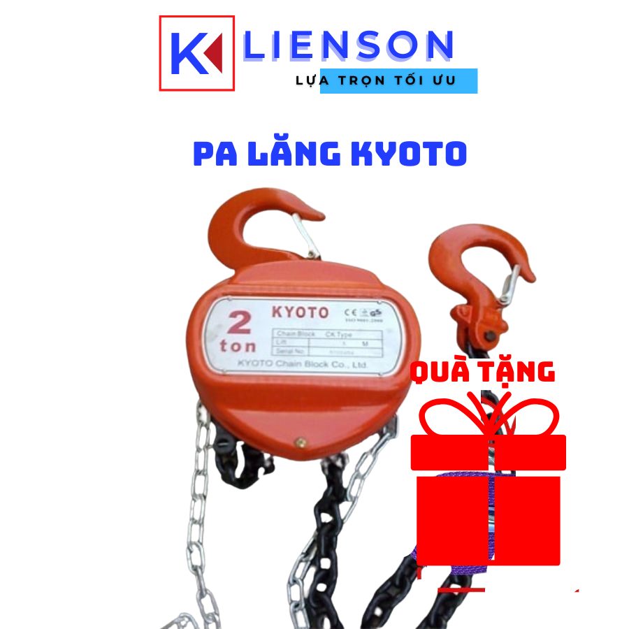 Pa lăng xích kéo tay 1 tấn 2.5m xích Kyoto tải kéo 1 tấn sản xuất theo tiêu chuẩn Japan palang tải trọng 1 tấn 2.5m xích - Cơ Khí Liên Sơn
